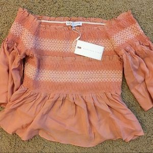 NWT shopbop endless rose pink off shoulder blouse
